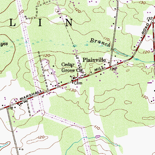 Topographic Map of Cedar Grove Church, NJ