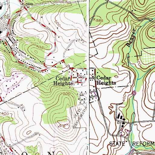 Topographic Map of Cedar Heights, NJ