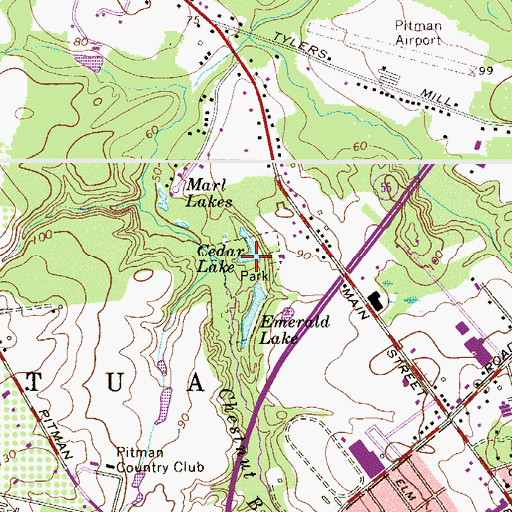 Topographic Map of Cedar Lake, NJ