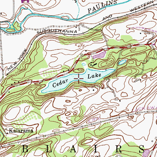 Topographic Map of Cedar Lake, NJ