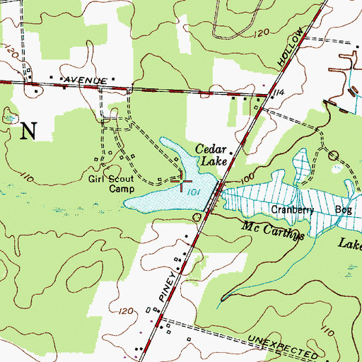 Topographic Map of Cedar Lake, NJ