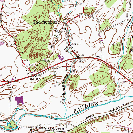 Topographic Map of Cedar Ridge Cemetery, NJ