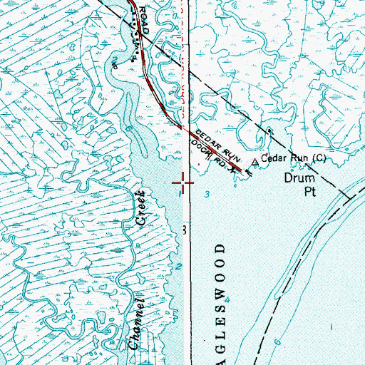 Topographic Map of Cedar Run, NJ