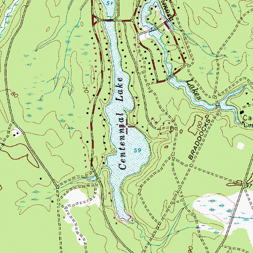 Topographic Map of Centennial Lake, NJ