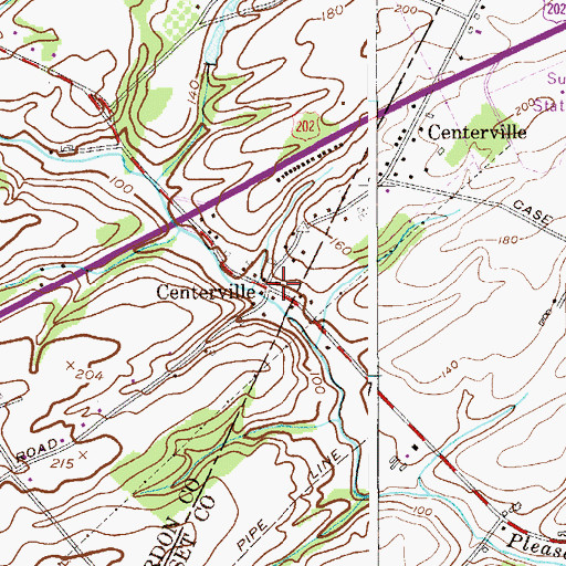 Topographic Map of Centerville, NJ
