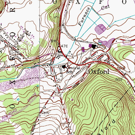 Topographic Map of Central School, NJ