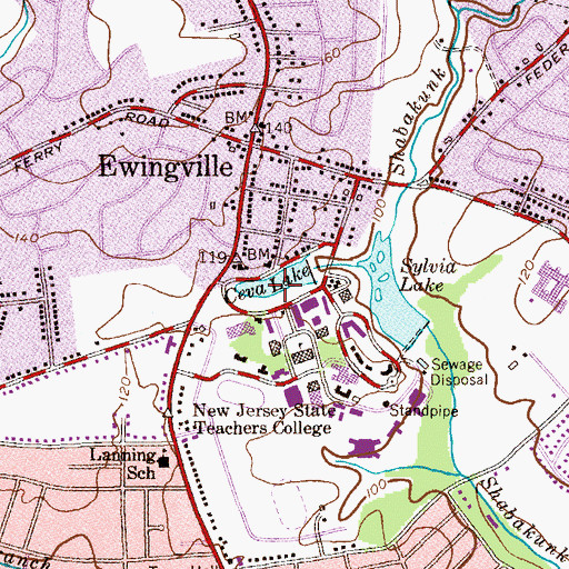 Topographic Map of Ceva Lake, NJ