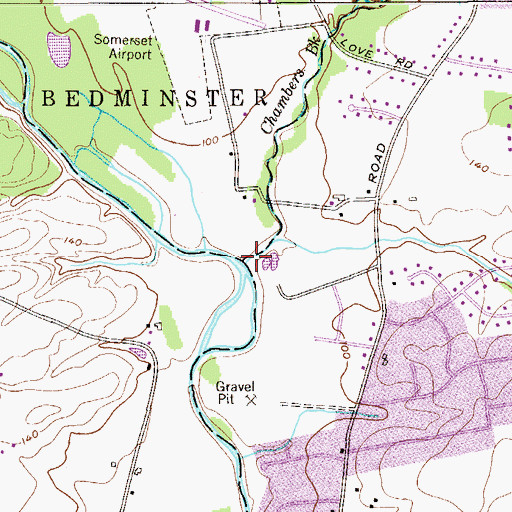 Topographic Map of Chambers Brook, NJ