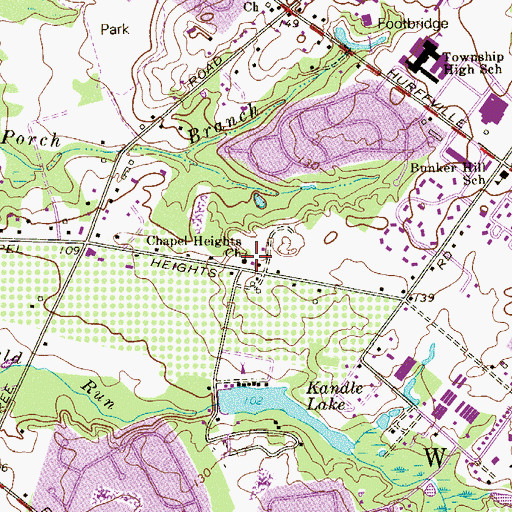 Topographic Map of Chapel Heights Church, NJ