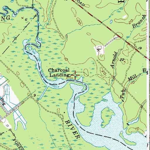 Topographic Map of Charcoal Landing, NJ