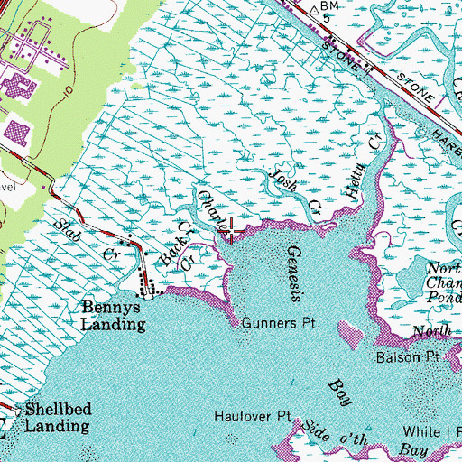 Topographic Map of Charles Creek, NJ