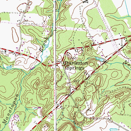 Topographic Map of Charleston Springs, NJ