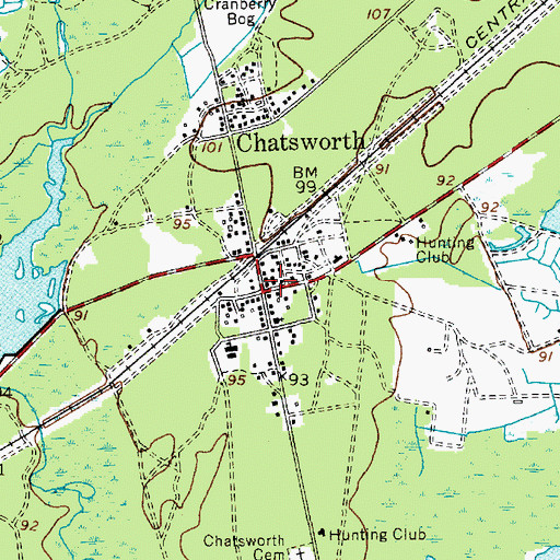 Topographic Map of Chatsworth, NJ