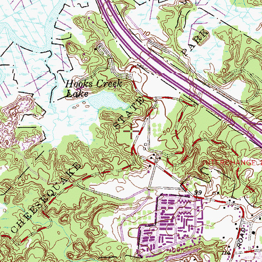 Topographic Map of Cheesequake State Park, NJ