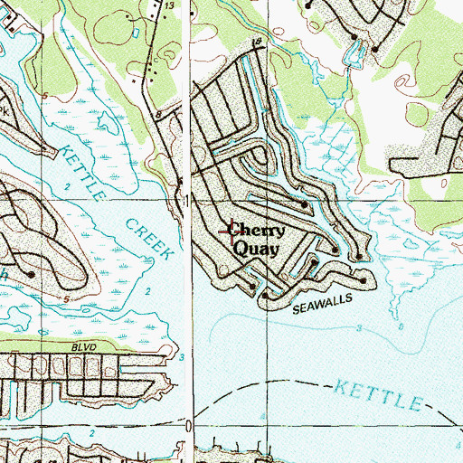 Topographic Map of Cherry Quay, NJ