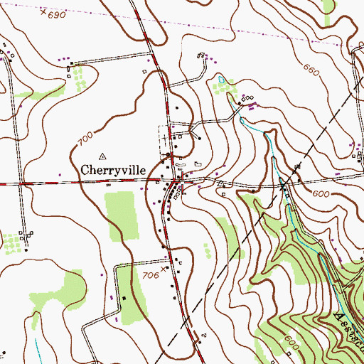 Topographic Map of Cherryville, NJ