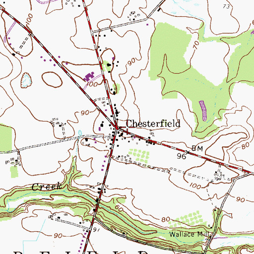 Topographic Map of Chesterfield, NJ