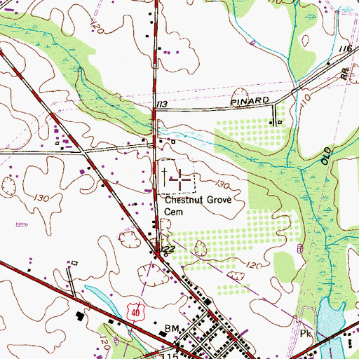 Topographic Map of Chestnut Grove Cemetery, NJ