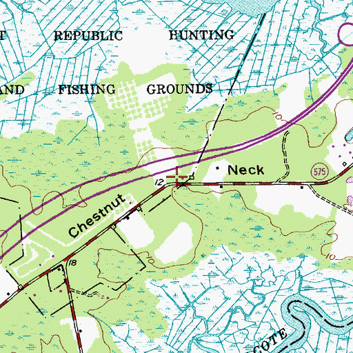 Topographic Map of Chestnut Neck, NJ