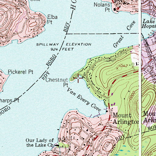 Topographic Map of Chestnut Point, NJ