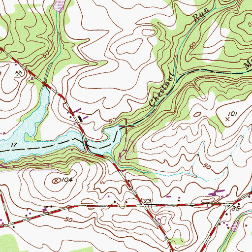 Topographic Map of Chestnut Run, NJ