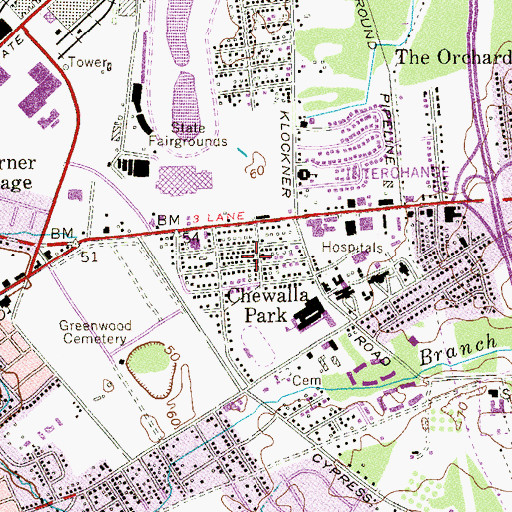 Topographic Map of Chewalla Park, NJ