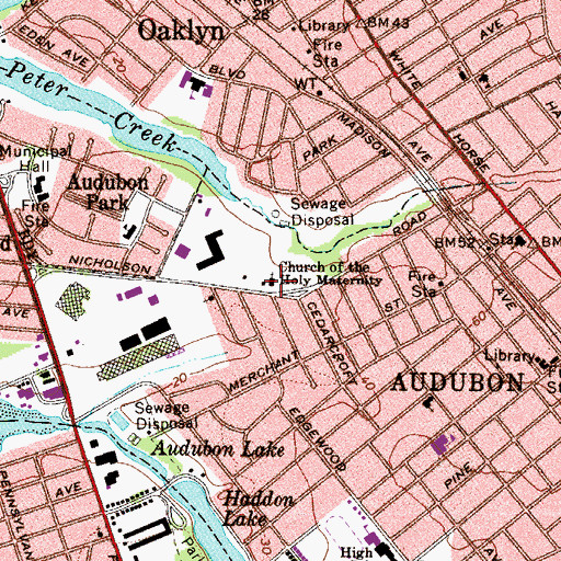 Topographic Map of Church of the Holy Maternity, NJ