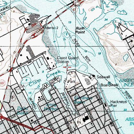 Topographic Map of Clam Creek, NJ