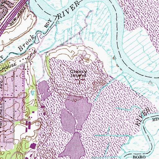 Topographic Map of Clancy Island, NJ