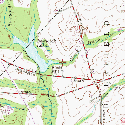 Topographic Map of Clark Branch, NJ