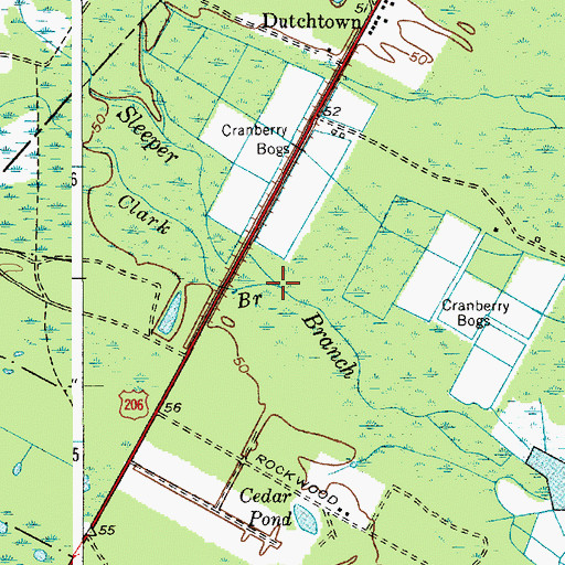 Topographic Map of Clark Branch, NJ