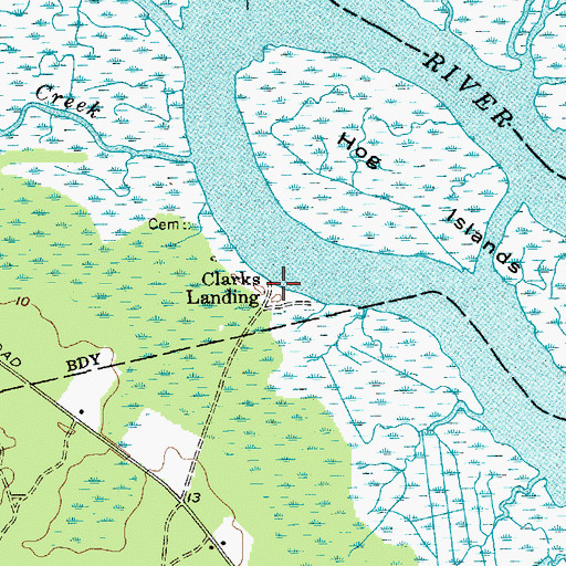 Topographic Map of Clarks Landing, NJ