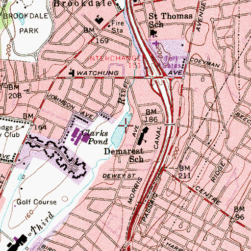 Topographic Map of Clarks Pond, NJ