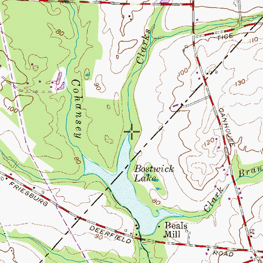 Topographic Map of Clarks Run, NJ
