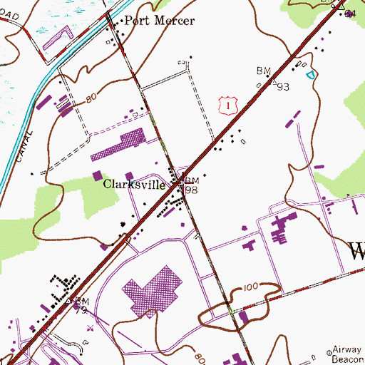 Topographic Map of Clarksville, NJ