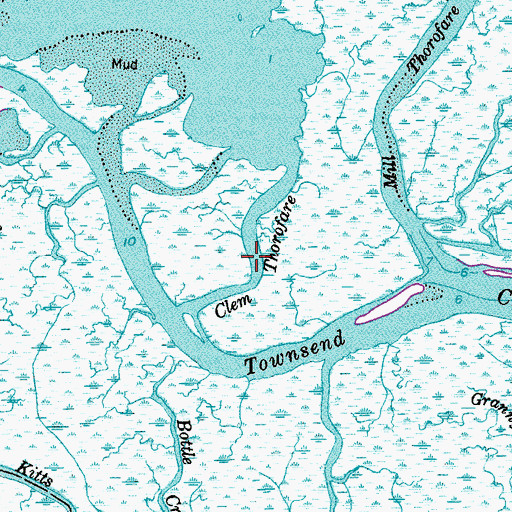 Topographic Map of Clem Thorofare, NJ