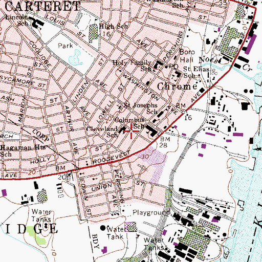 Topographic Map of Cleveland School, NJ