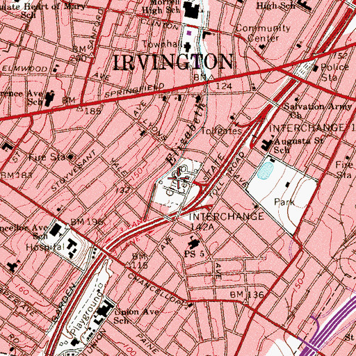 Topographic Map of Clinton Cemetery, NJ