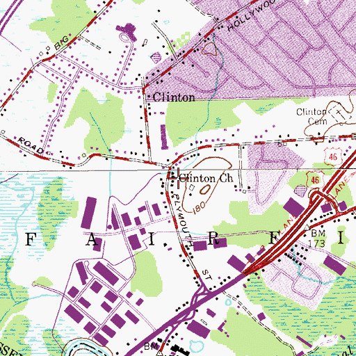 Topographic Map of Clinton Church, NJ