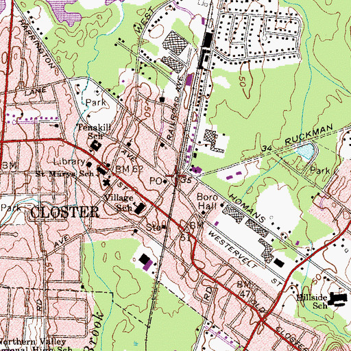 Topographic Map of Closter, NJ