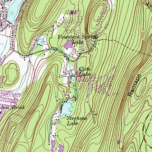 Topographic Map of Clots Lake, NJ