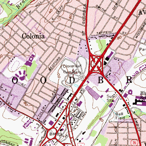 Topographic Map of Clover Leaf Memorial Park Cemetery, NJ