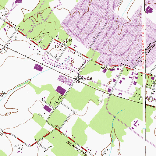 Topographic Map of Clyde, NJ