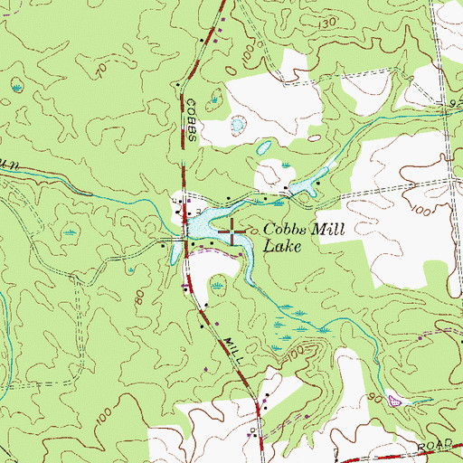 Topographic Map of Cobbs Mill Lake, NJ