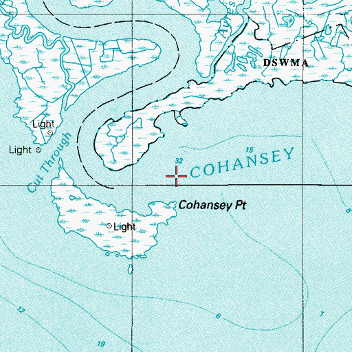 Topographic Map of Cohansey River, NJ