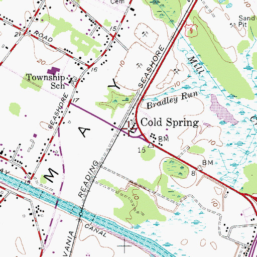 Topographic Map of Cold Spring, NJ