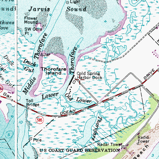 Topographic Map of Cold Spring Harbor Dock, NJ