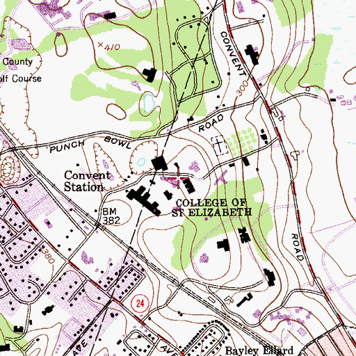 Topographic Map of College Of Saint Elizabeth, NJ