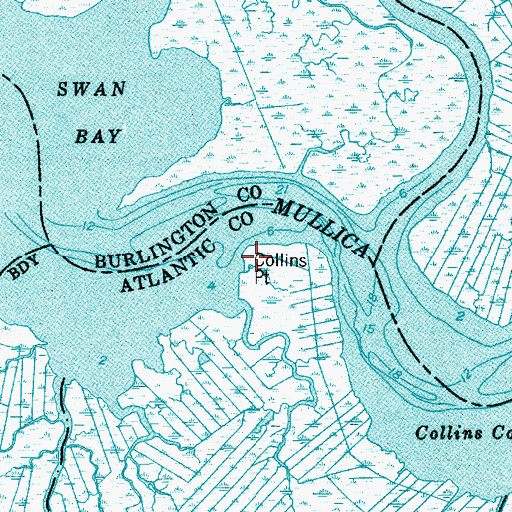 Topographic Map of Collins Point, NJ