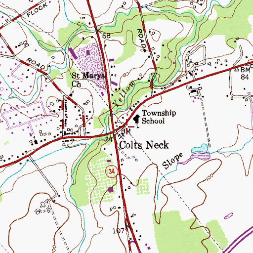 Topographic Map of Colts Neck, NJ